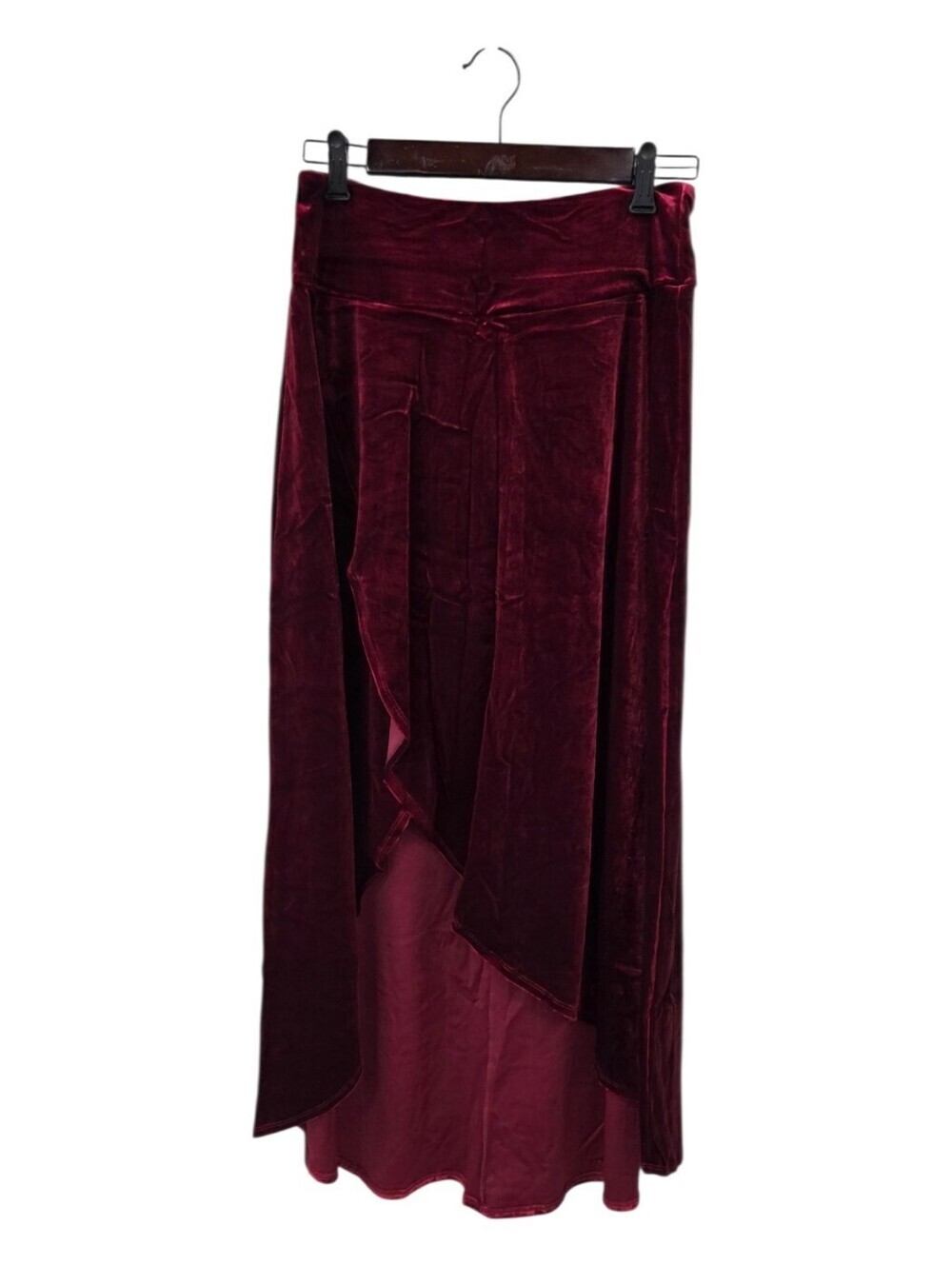 Halara Velvet Maxi Skirt in Deep Burgundy medium with shorts